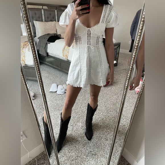 For Love & Lemons Maura Poplin Mini Dress Size Large - Picture 9 of 9